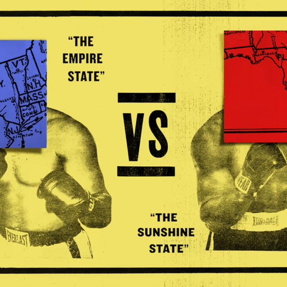 Graphic showing Florida versus New York state.