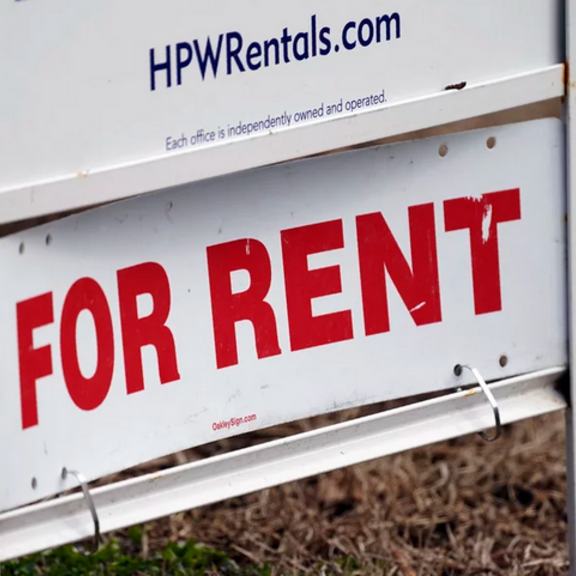 For rent sign.
