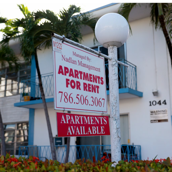 Apartments for rent sign