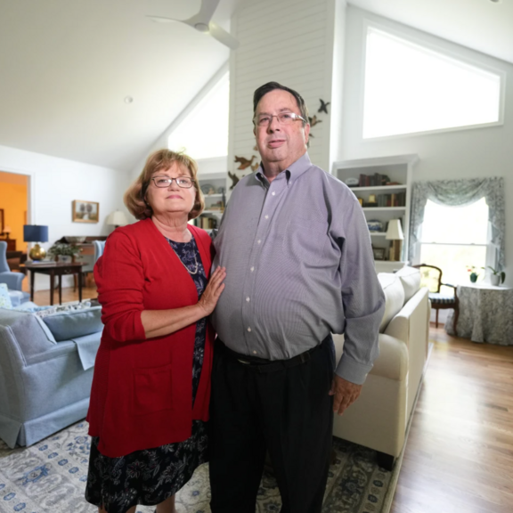 Older couple in their living room
