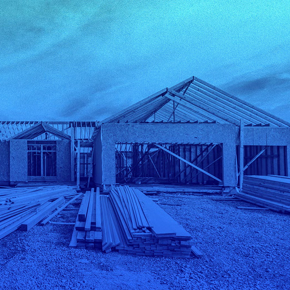 A house under construction.