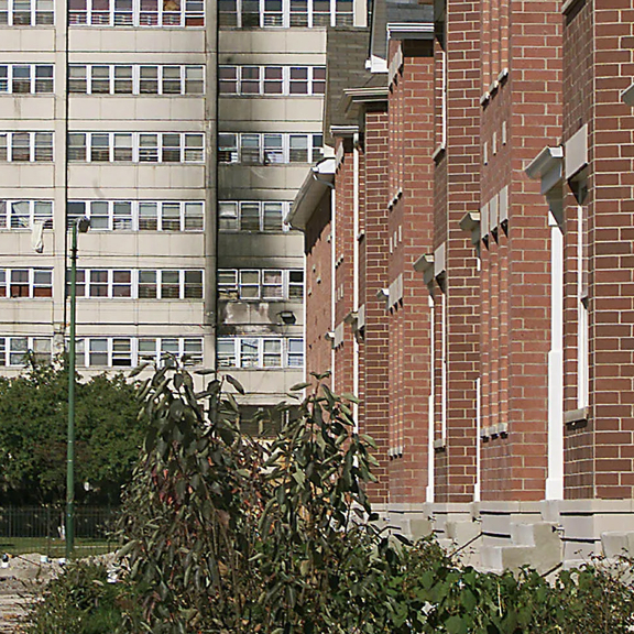 Chicago apartment buildings.