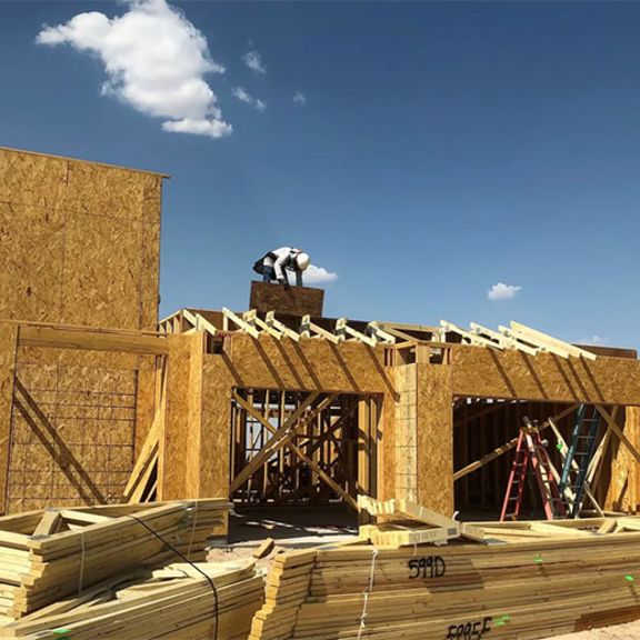 Small home under construction.