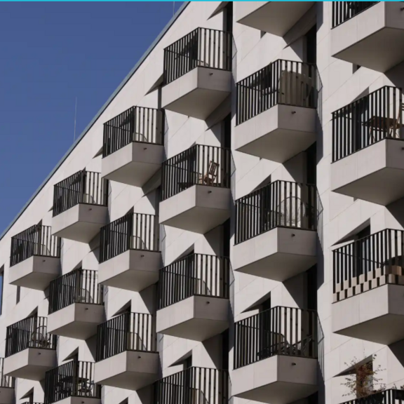 Modern apartment building.
