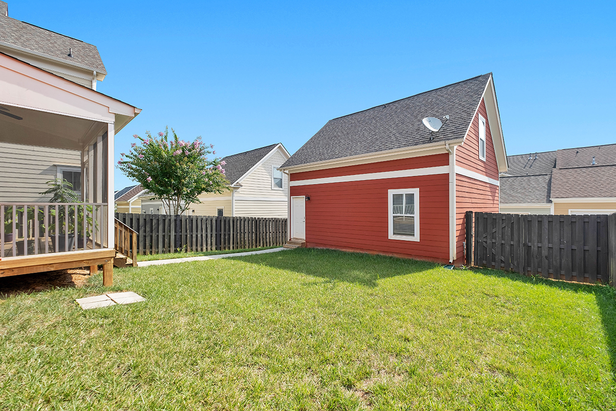 Accessory dwelling unit in back yard of home.