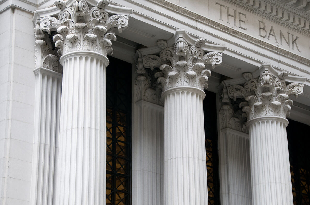 Bank building.