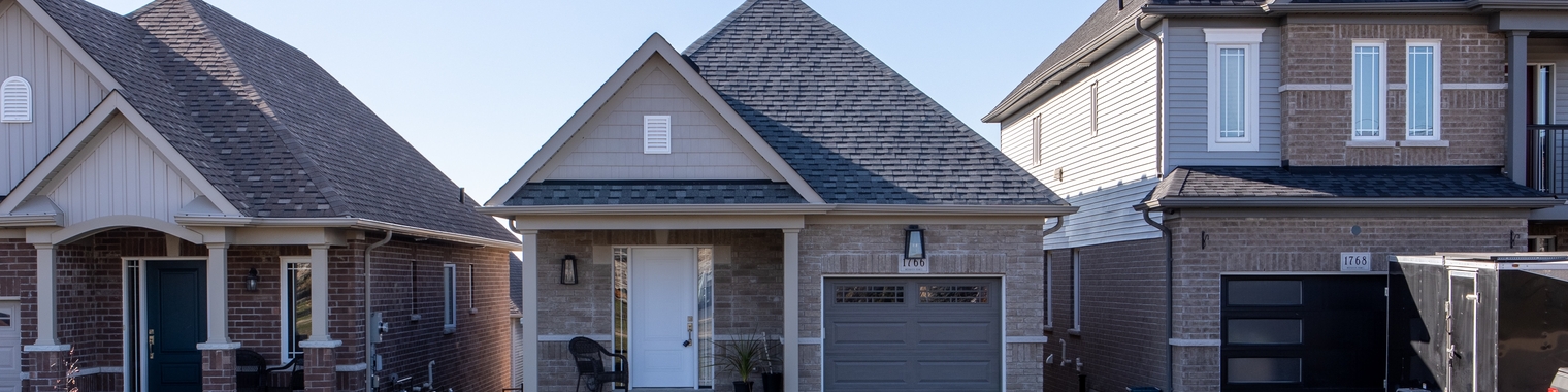 Three suburban houses