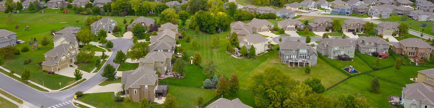 Aerial view of houses