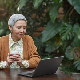 Woman using laptop