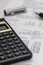 Calculator and financial documents