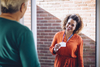 Service coordinator at the home of an older adult