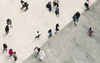People walking in a city.
