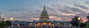 US capitol at sunset
