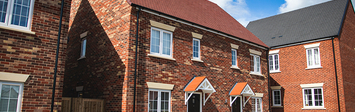 Semi-detached brick home in England.