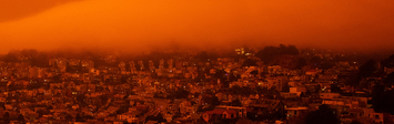 View of wildvire smoke over San Francisco.