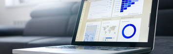 Data on a laptop screen