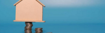 Graphic of house with stacked quarters.