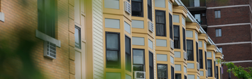 View of new housing development in Cambridge, MA