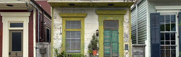 View of small homes in New Orleans.
