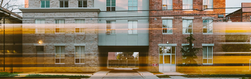 View of multifamily apartment building.