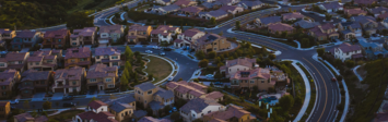 View of suburban resitential neighborhood.