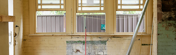 Run-down apartment being repaired