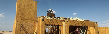 Small home under construction.