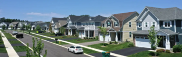 Neighborhood of single family homes.