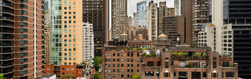 Manhattan apartment buildings.