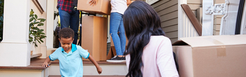 Family moving into a home.